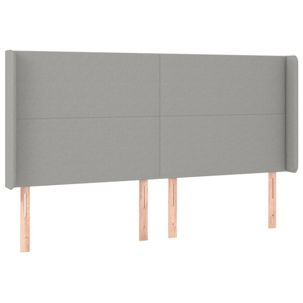 vidaXL Tăblie de pat cu aripioare gri deschis 163x16x118/128 cm textil
