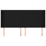 vidaXL Tăblie de pat cu aripioare, negru, 163x16x118/128 cm, textil