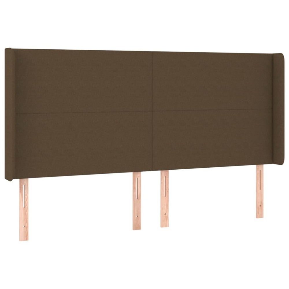 vidaXL Tăblie de pat cu aripioare maro închis 163x16x118/128 cm textil