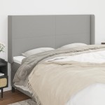 vidaXL Tăblie de pat cu aripioare gri deschis 183x16x118/128 cm textil