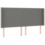 vidaXL Tăblie de pat cu aripioare gri închis 183x16x118/128 cm textil vidaXL Tăblie de pat cu aripioare gri închis 183x16x118/128 cm textil