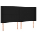 vidaXL Tăblie de pat cu aripioare, negru, 183x16x118/128 cm, textil