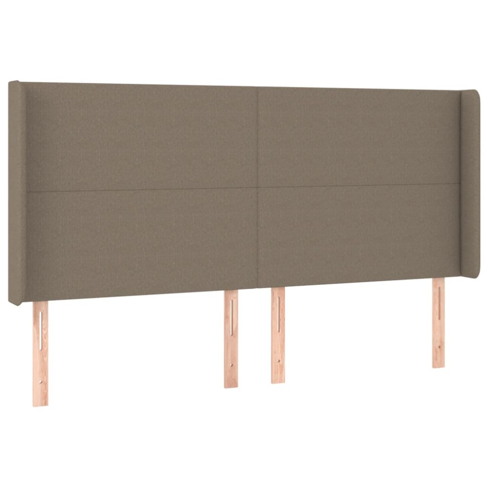 vidaXL Tăblie de pat cu aripioare gri taupe 183x16x118/128 cm textil
