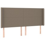vidaXL Tăblie de pat cu aripioare gri taupe 183x16x118/128 cm textil