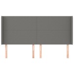 vidaXL Tăblie de pat cu aripioare gri închis 203x16x118/128 cm textil