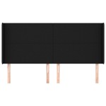 vidaXL Tăblie de pat cu aripioare, negru, 203x16x118/128 cm, textil vidaXL Tăblie de pat cu aripioare, negru, 203x16x118/128 cm, textil