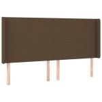 vidaXL Tăblie de pat cu aripioare maro închis 203x16x118/128 cm textil