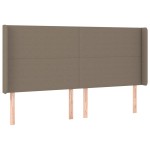 vidaXL Tăblie de pat cu aripioare gri taupe 203x16x118/128 cm textil