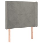 vidaXL Tăblie de pat cu aripioare gri deschis 83x16x118/128 cm catifea