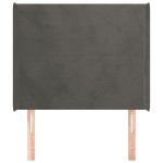 vidaXL Tăblie de pat cu aripioare gri închis 83x16x118/128 cm catifea vidaXL Tăblie de pat cu aripioare gri închis 83x16x118/128 cm catifea