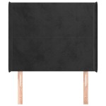 vidaXL Tăblie de pat cu aripioare, negru, 83x16x118/128 cm, catifea vidaXL Tăblie de pat cu aripioare, negru, 83x16x118/128 cm, catifea