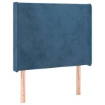 vidaXL Tăblie pat cu aripioare albastru închis 83x16x118/128cm catifea