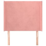 vidaXL Tăblie de pat cu aripioare, roz, 83x16x118/128 cm, catifea