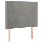 vidaXL Tăblie de pat cu aripioare gri deschis 93x16x118/128 cm catifea