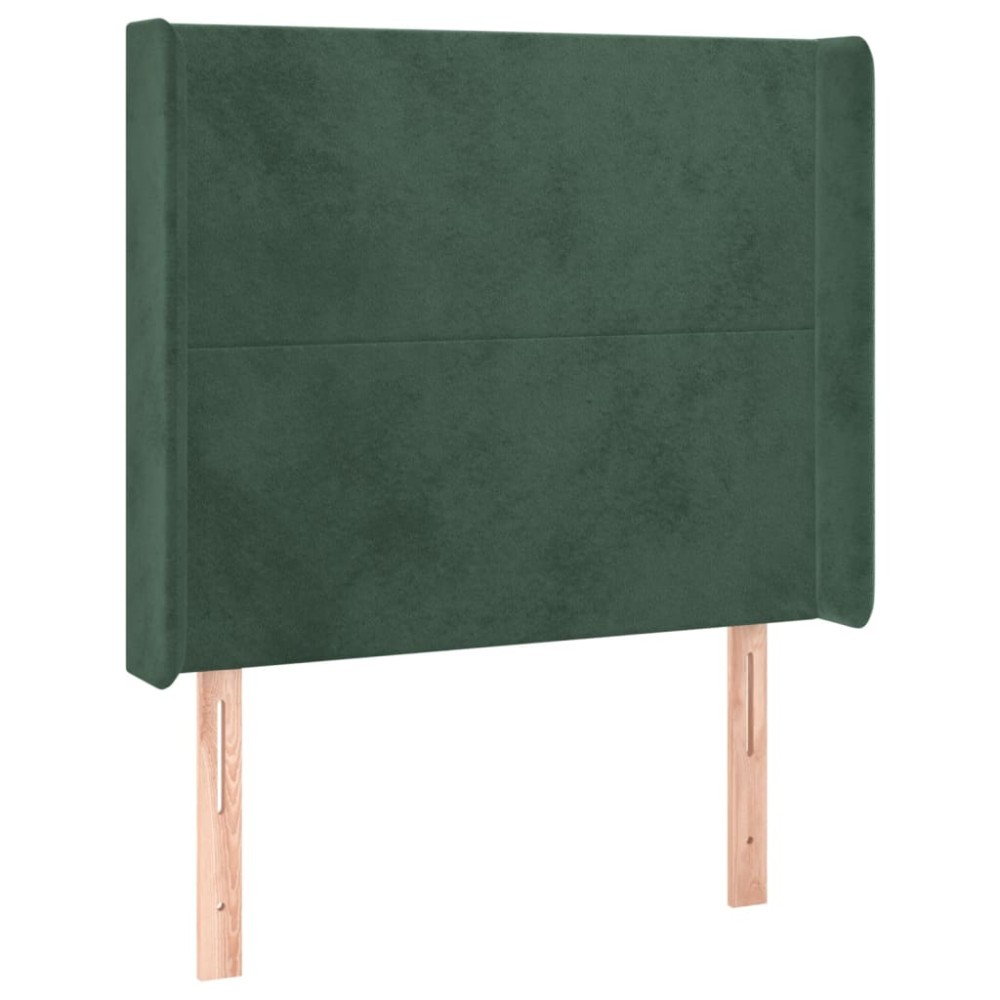 vidaXL Tăblie pat cu aripioare verde închis 93x16x118/128 cm catifea