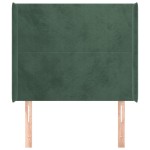 vidaXL Tăblie pat cu aripioare verde închis 93x16x118/128 cm catifea vidaXL Tăblie pat cu aripioare verde închis 93x16x118/128 cm catifea