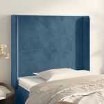 vidaXL Tăblie pat cu aripioare albastru închis 93x16x118/128cm catifea vidaXL Tăblie pat cu aripioare albastru închis 93x16x118/128cm catifea