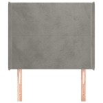 vidaXL Tăblie de pat cu aripioare gri deschis 103x16x118/128cm catifea vidaXL Tăblie de pat cu aripioare gri deschis 103x16x118/128cm catifea