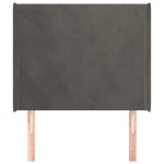 vidaXL Tăblie de pat cu aripioare gri închis 103x16x118/128 cm catifea