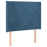 vidaXL Tăblie pat cu urechi albastru închis 103x16x118/128 cm catifea vidaXL Tăblie pat cu urechi albastru închis 103x16x118/128 cm catifea