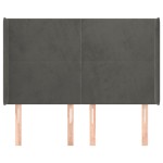 vidaXL Tăblie de pat cu aripioare gri închis 147x16x118/128 cm catifea