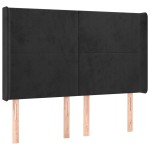 vidaXL Tăblie de pat cu aripioare, negru, 147x16x118/128 cm, catifea