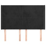 vidaXL Tăblie de pat cu aripioare, negru, 147x16x118/128 cm, catifea
