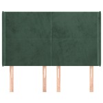 vidaXL Tăblie pat cu aripioare verde închis 147x16x118/128 cm catifea vidaXL Tăblie pat cu aripioare verde închis 147x16x118/128 cm catifea
