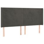 vidaXL Tăblie de pat cu aripioare gri închis 163x16x118/128 cm catifea vidaXL Tăblie de pat cu aripioare gri închis 163x16x118/128 cm catifea