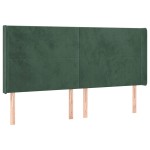 vidaXL Tăblie pat cu aripioare verde închis 163x16x118/128 cm catifea vidaXL Tăblie pat cu aripioare verde închis 163x16x118/128 cm catifea