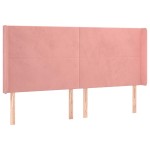 vidaXL Tăblie de pat cu aripioare, roz, 163x16x118/128 cm, catifea