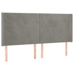 vidaXL Tăblie de pat cu aripioare gri deschis 183x16x118/128cm catifea