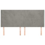 vidaXL Tăblie de pat cu aripioare gri deschis 183x16x118/128cm catifea