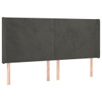 vidaXL Tăblie de pat cu aripioare gri închis 183x16x118/128 cm catifea vidaXL Tăblie de pat cu aripioare gri închis 183x16x118/128 cm catifea