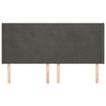 vidaXL Tăblie de pat cu aripioare gri închis 183x16x118/128 cm catifea vidaXL Tăblie de pat cu aripioare gri închis 183x16x118/128 cm catifea