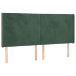 vidaXL Tăblie pat cu aripioare verde închis 183x16x118/128 cm catifea vidaXL Tăblie pat cu aripioare verde închis 183x16x118/128 cm catifea