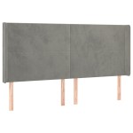 vidaXL Tăblie de pat cu aripioare gri deschis 203x16x118/128cm catifea