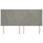 vidaXL Tăblie de pat cu aripioare gri deschis 203x16x118/128cm catifea