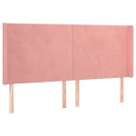vidaXL Tăblie de pat cu aripioare, roz, 203x16x118/128 cm, catifea