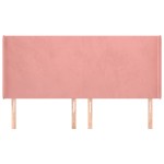 vidaXL Tăblie de pat cu aripioare, roz, 203x16x118/128 cm, catifea