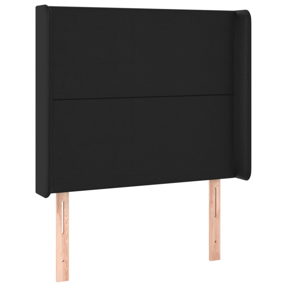 vidaXL Tăblie de pat cu aripioare, negru, 83x16x118/128 cm, piele eco