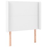vidaXL Tăblie de pat cu aripioare, alb, 83x16x118/128 cm, piele eco