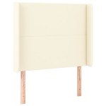 vidaXL Tăblie de pat cu aripioare, crem, 83x16x118/128 cm, piele eco
