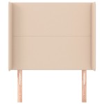 vidaXL Tăblie pat cu aripioare cappuccino 83x16x118/128 cm piele eco