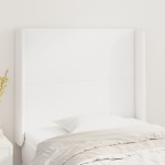 vidaXL Tăblie de pat cu aripioare, alb, 93x16x118/128 cm, piele eco vidaXL Tăblie de pat cu aripioare, alb, 93x16x118/128 cm, piele eco