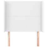 vidaXL Tăblie de pat cu aripioare, alb, 93x16x118/128 cm, piele eco vidaXL Tăblie de pat cu aripioare, alb, 93x16x118/128 cm, piele eco