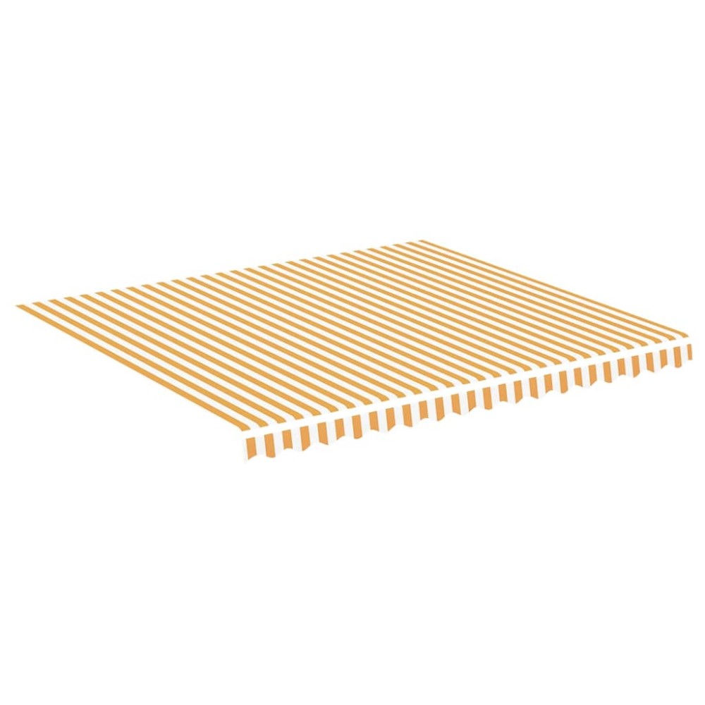 vidaXL Pânză de rezervă copertină, galben și alb, 4x3,5 m