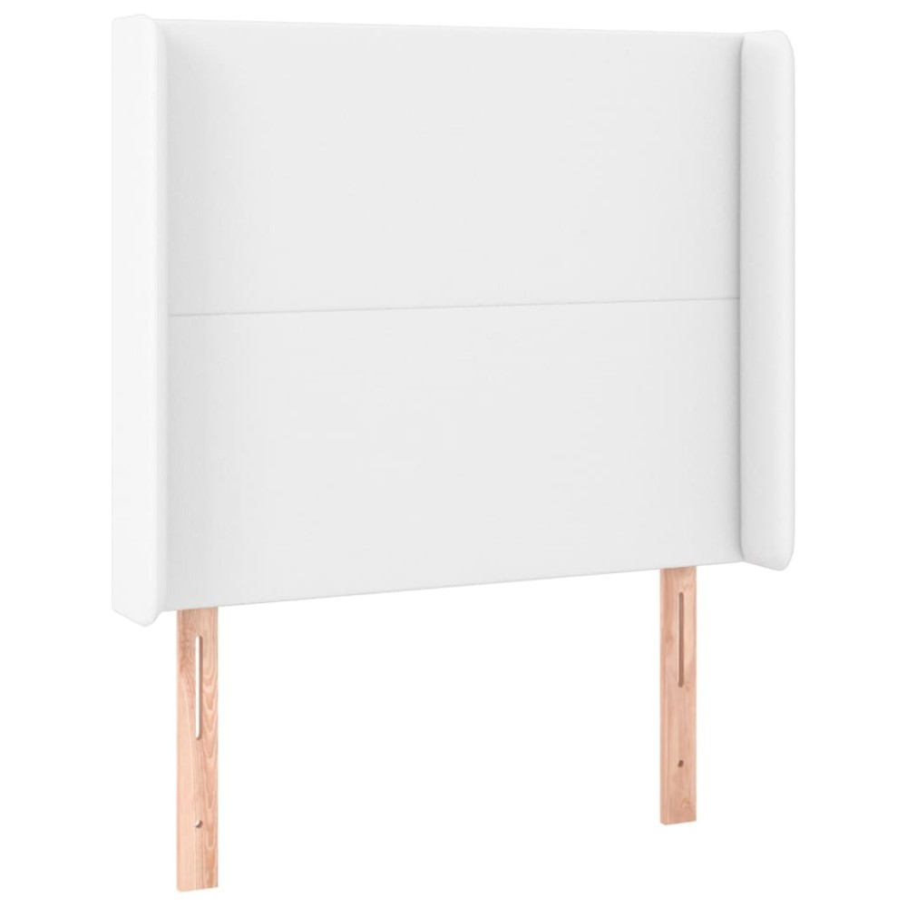 vidaXL Tăblie de pat cu aripioare, alb, 103x16x118/128 cm, piele eco