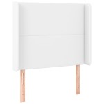 vidaXL Tăblie de pat cu aripioare, alb, 103x16x118/128 cm, piele eco vidaXL Tăblie de pat cu aripioare, alb, 103x16x118/128 cm, piele eco