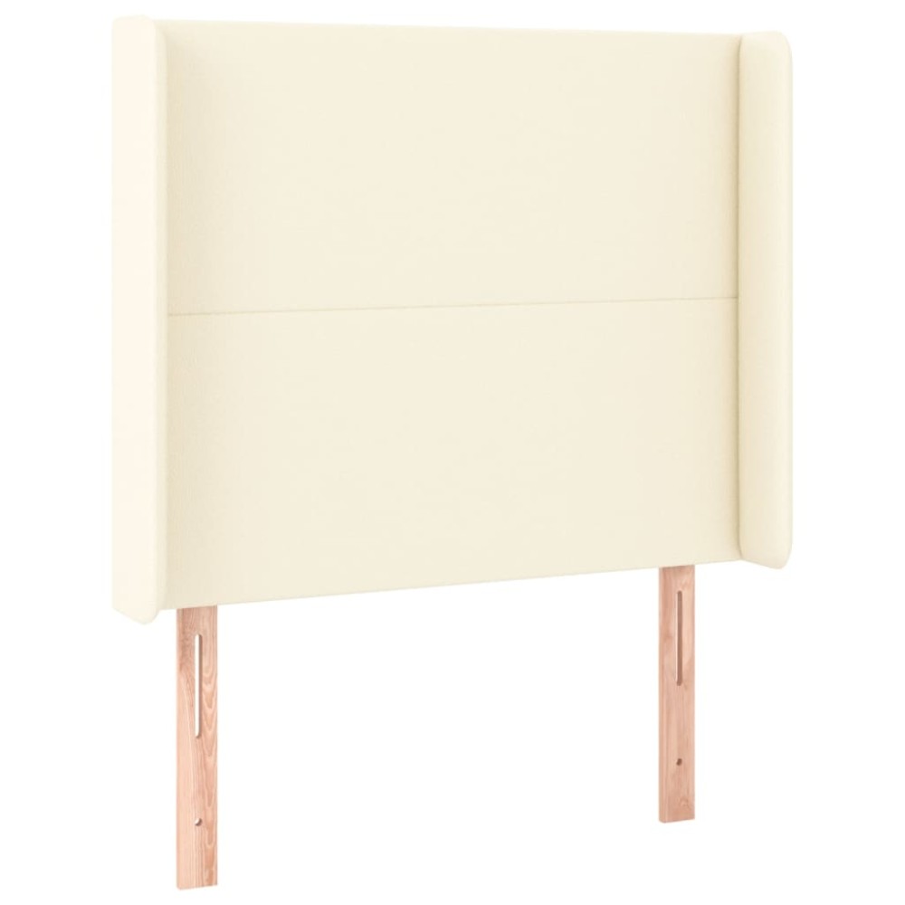 vidaXL Tăblie de pat cu aripioare, crem, 103x16x118/128 cm, piele eco